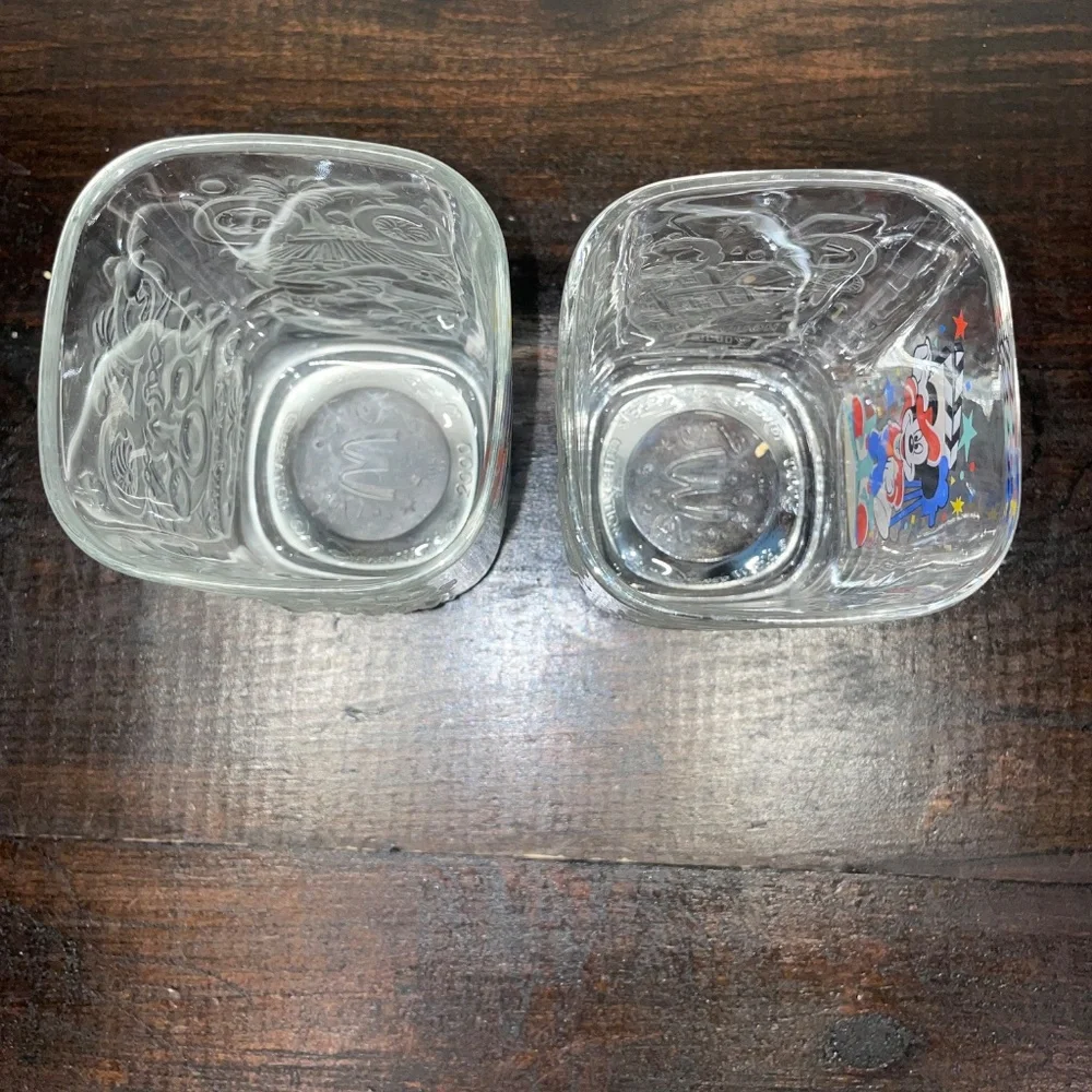 Vintage Walt Disney McDonalds 2000 Celebration‎ Lot of 2 Glasses Mickey Mouse